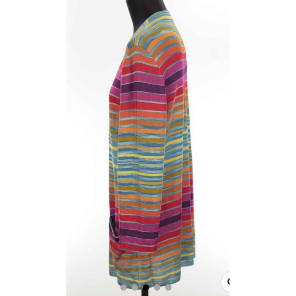 Missoni Italy Cardigan Sweater Tunic Top Set XL Striped Multicolor Luxury Resort - Picture 6 of 11